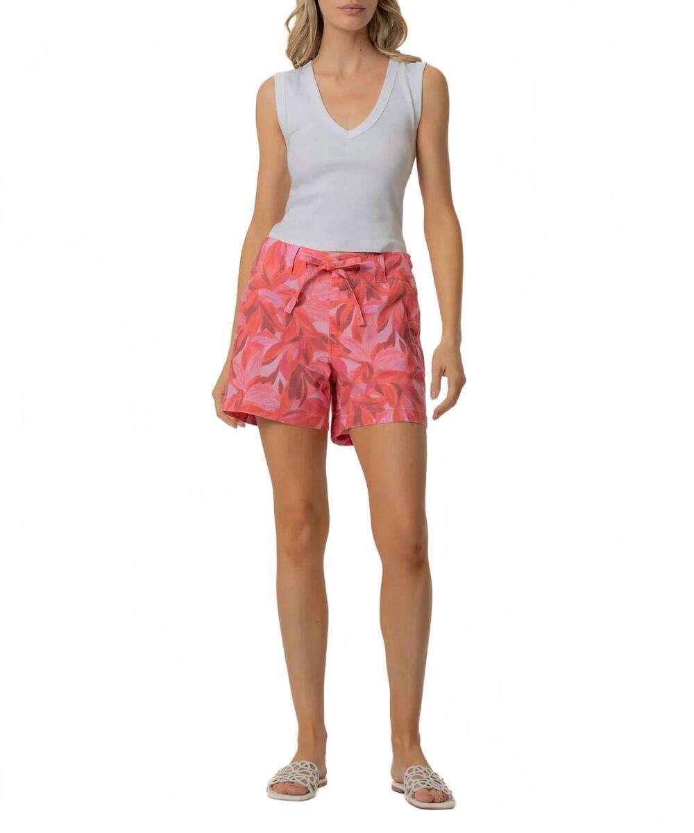 NEW KUT FROM THE KLOTH katie linen high rise shorts in red fuschia